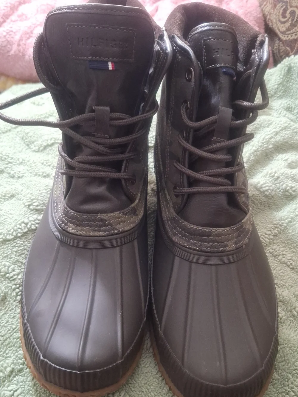 Tommy Hilfiger Men’s Dark Brown Waterproof Duck Boots